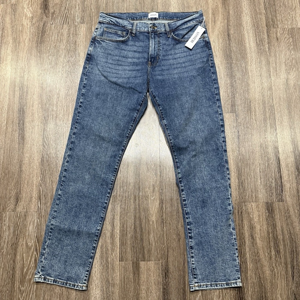 Hudson Jeans Blake Contrast Stockwell Slim Straight Denim Men's Size 34x32